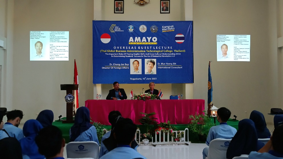 Overseas Guest Lecture dari Thai Global Business Administration Technological Collage Thailand di Akademi Manajemen Administrasi Yogyakarta